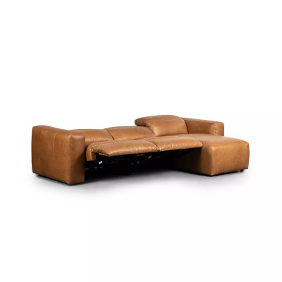 Four Hands Radley Power Recliner 3 - Piece Sectional W/ Chaise - Sonoma Butterscotch - Right Chaise