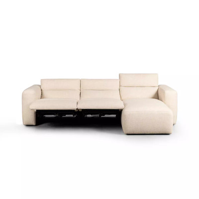 Four Hands Radley Power Recliner 3 - Piece Sectional W/ Chaise - Antigo Natural - Right Chaise