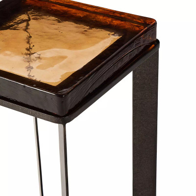 Four Hands Lennie Cast Glass End Table