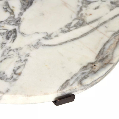 Four Hands Sophie End Table - Veined White Marble