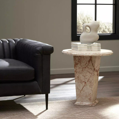 Four Hands Eslo End Table - Desert Taupe Marble