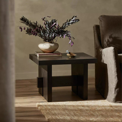 Four Hands Isaac End Table - Smoked Black