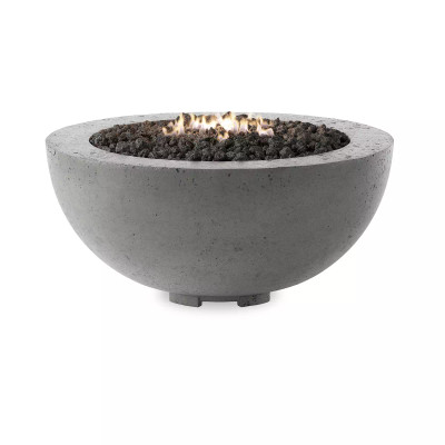Four Hands Bronson Outdoor Fire Table - Pewter Concrete - Natural Gas