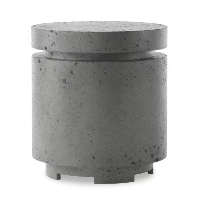 Four Hands Higgins Outdoor Round Propane Enclosure - Pewter Concrete