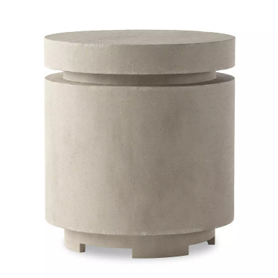 Four Hands Higgins Outdoor Round Propane Enclosure - Natural Concrete