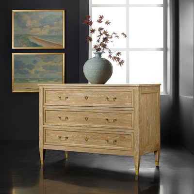 Modern History French Three Drawer Commode - Oak