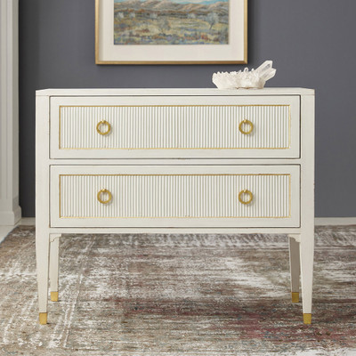 Modern History Swedish Reeded Two Drawer Chest