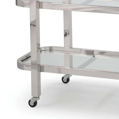 Regina Andrew Carter Bar Cart - Polished Stainless Steel