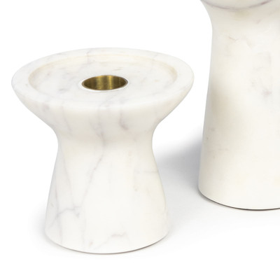 Regina Andrew Klein Marble Candle Holder Set - White