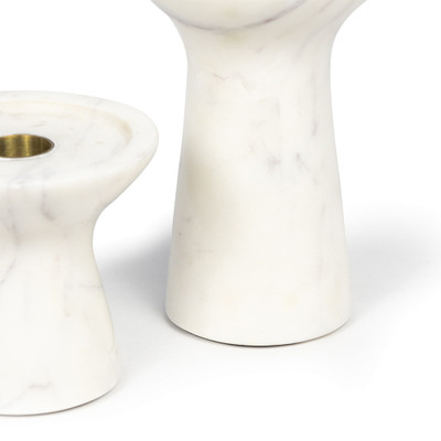 Regina Andrew Klein Marble Candle Holder Set - White