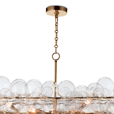 Regina Andrew Bubbles Chandelier Linear - Clear Natural Brass