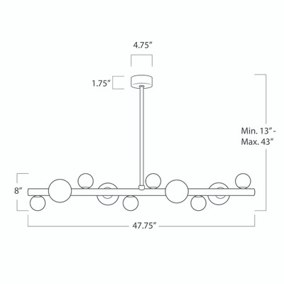 Regina Andrew Styx Chandelier - Natural Brass