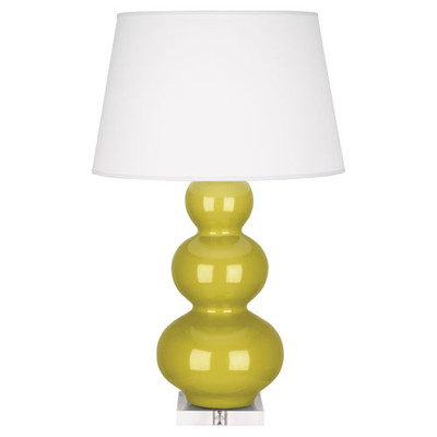 Triple Gourd Table Lamp - Lucite -Citron