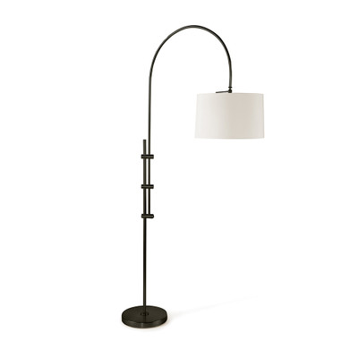 Regina Andrew Arc Floor Lamp With Fabric Shade - Oil Rubbed Bronze