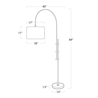 Regina Andrew Arc Floor Lamp With Fabric Shade - Oil Rubbed Bronze