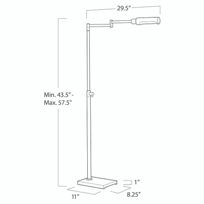 Regina Andrew Noble Floor Task Reading Lamp - Polished Nickel