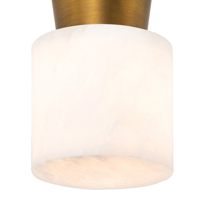 Regina Andrew Hazel Alabaster Flush Mount - Natural Brass