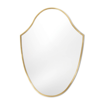 Regina Andrew Crest Mirror - Natural Brass