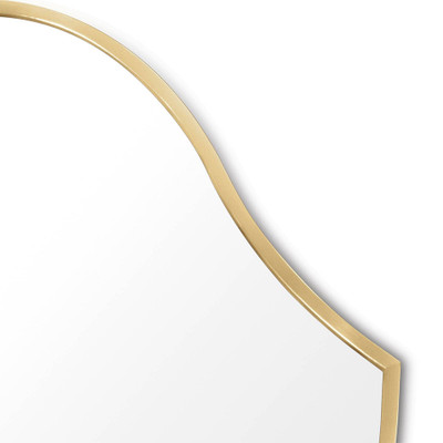 Regina Andrew Crest Mirror - Natural Brass