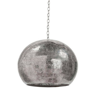 Regina Andrew Pierced Metal Sphere Pendant - Polished Nickel