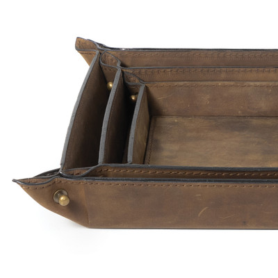 Regina Andrew Derby Leather Tray Set - Brown