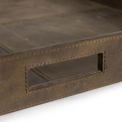 Regina Andrew Derby Square Leather Tray - Brown