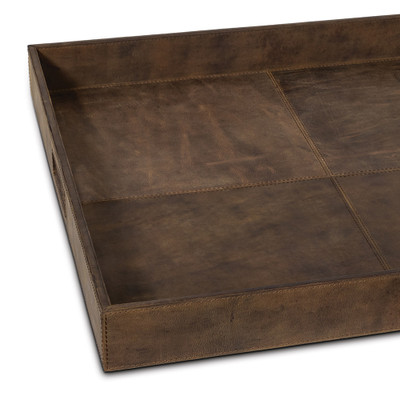 Regina Andrew Derby Square Leather Tray - Brown