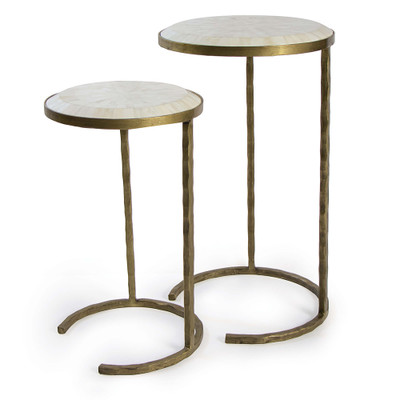 Regina Andrew Bone Veneer Nesting Table - Brass