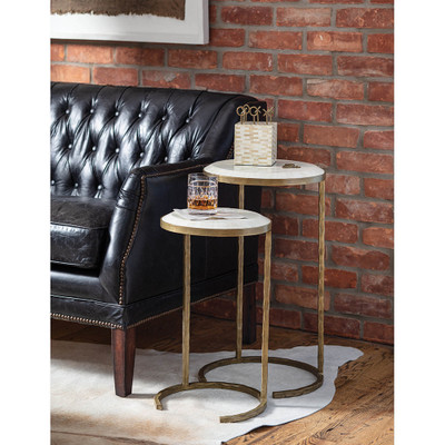 Regina Andrew Bone Veneer Nesting Table - Brass