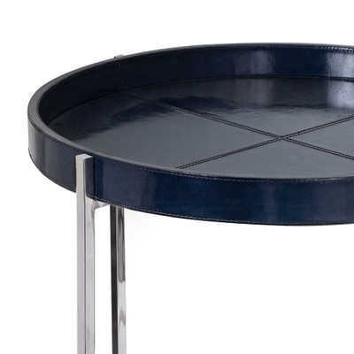 Regina Andrew Derby Leather Tray Table - Blue