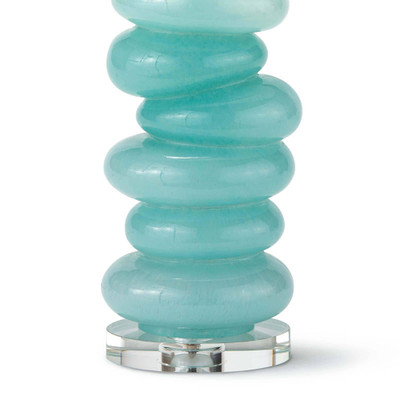 Regina Andrew Stacked Pebble Glass Table Lamp - Aqua