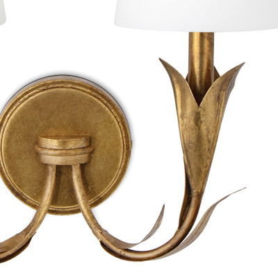 Regina Andrew River Reed Sconce Double - Antique Gold Leaf