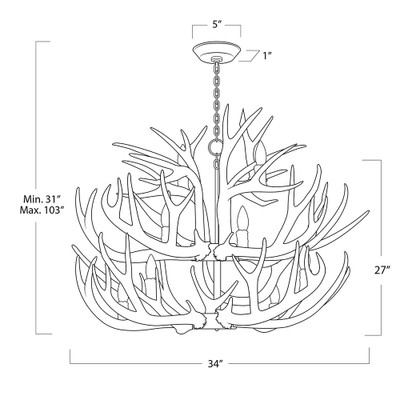 Southern Living Waylon Antler Chandelier