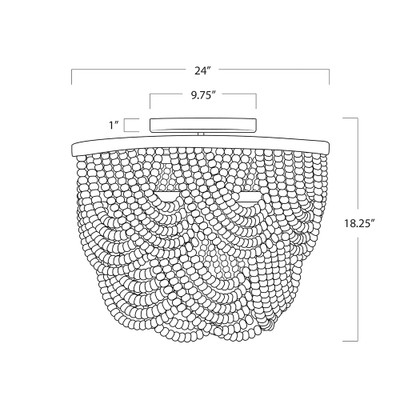 Southern Living Lorelei Wood Bead Flush Mount