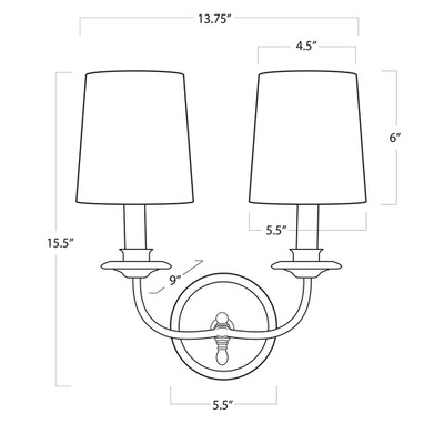 Southern Living Fisher Sconce Double