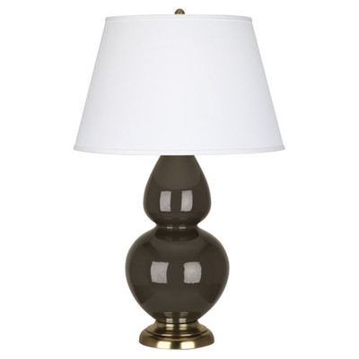 Double Gourd Table Lamp - Antique Brass - Brown Tea