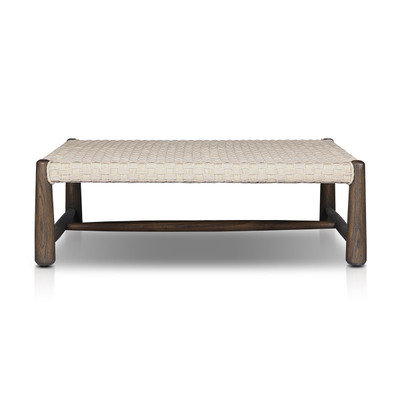 Amber Lewis x Four Hands Savio Outdoor Coffee Table - Stained Saddle Brown - Twisted Vintage White