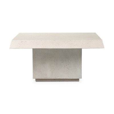 Amber Lewis x Four Hands Avila Outdoor Coffee Table - Aged White Concrete