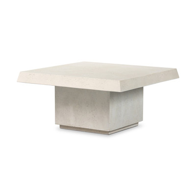 Amber Lewis x Four Hands Avila Outdoor Coffee Table - Aged White Concrete