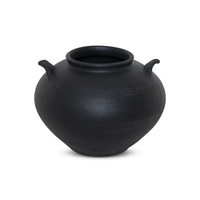 Amber Lewis x Four Hands Civita Vase - Aged Black Terracotta