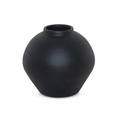 Amber Lewis x Four Hands Bosa Vessel - Aged Black Terracotta