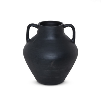 Amber Lewis x Four Hands Atrani Vessel - Aged Black Terracotta