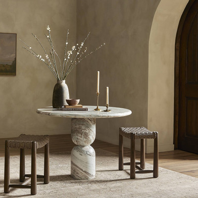 Amber Lewis x Four Hands Figueroa Dining Table 42" - Sawar Marble