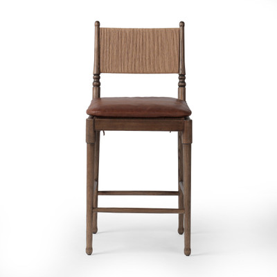Amber Lewis x Four Hands Fayth Counter Stool With Cushion - Dulane Mahogany