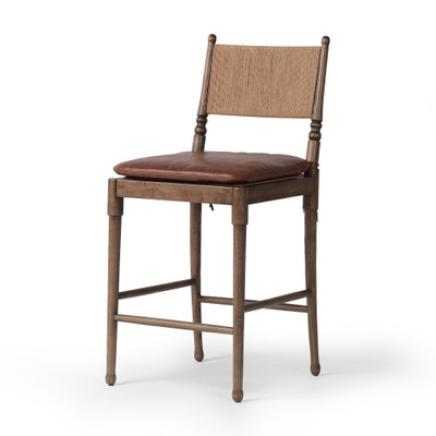 Amber Lewis x Four Hands Fayth Counter Stool With Cushion - Dulane Mahogany