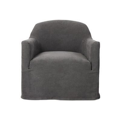 Amber Lewis x Four Hands Lowell Slipcover Swivel Chair - Broadway Denim