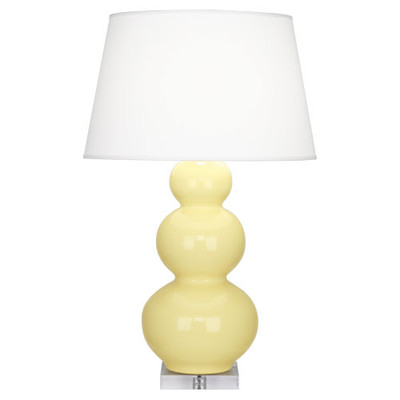 Triple Gourd Table Lamp - Lucite -Butter