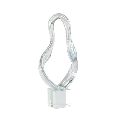 John Richard Prismatic Loop Sculpture On Crystal Base - Large