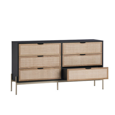 Sunpan Avida Dresser - Gold - Black/Natural