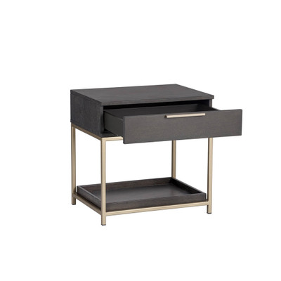 Sunpan Rebel Nightstand - Small - Gold - Charcoal Grey